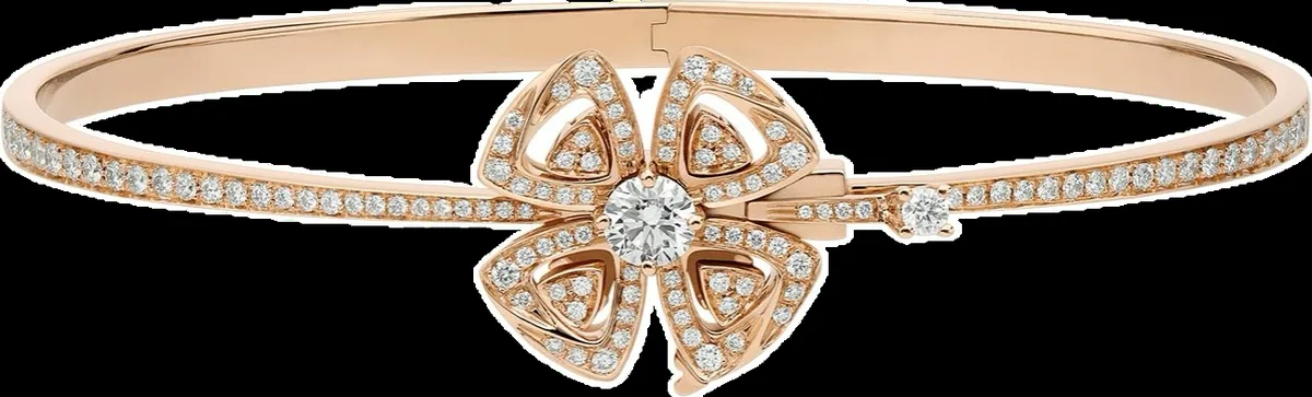 Rose gold bracelet set with natural stones and laboratory-grown diamonds, 0.9 carat total