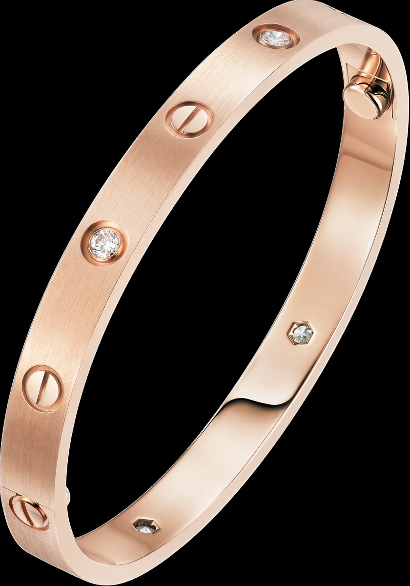 Yellow gold, rose gold or white gold bracelet set with laboratory-grown diamonds, 0.32 carat total