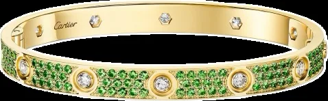 Yellow gold bracelet set with natural stones and laboratory-grown diamonds, 3.2 carat total
