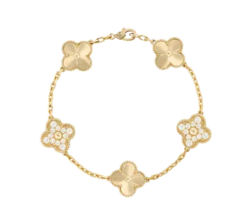 Yellow gold or white gold bracelet set with natural certified stones, 0.3 carat total