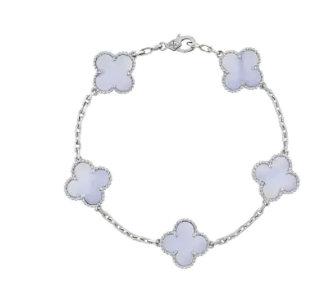 White gold bracelet set with natural certified stones