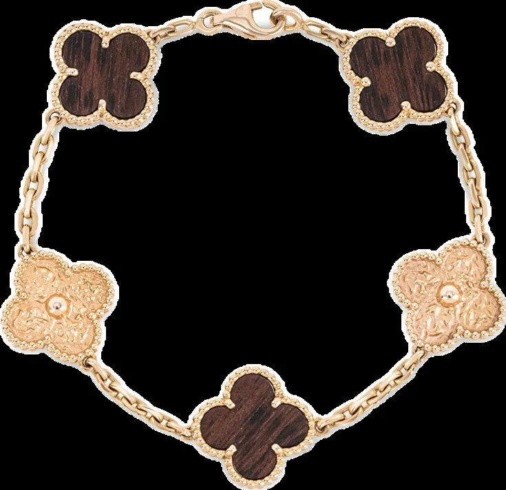 Rose gold bracelet set with natural certified stones
