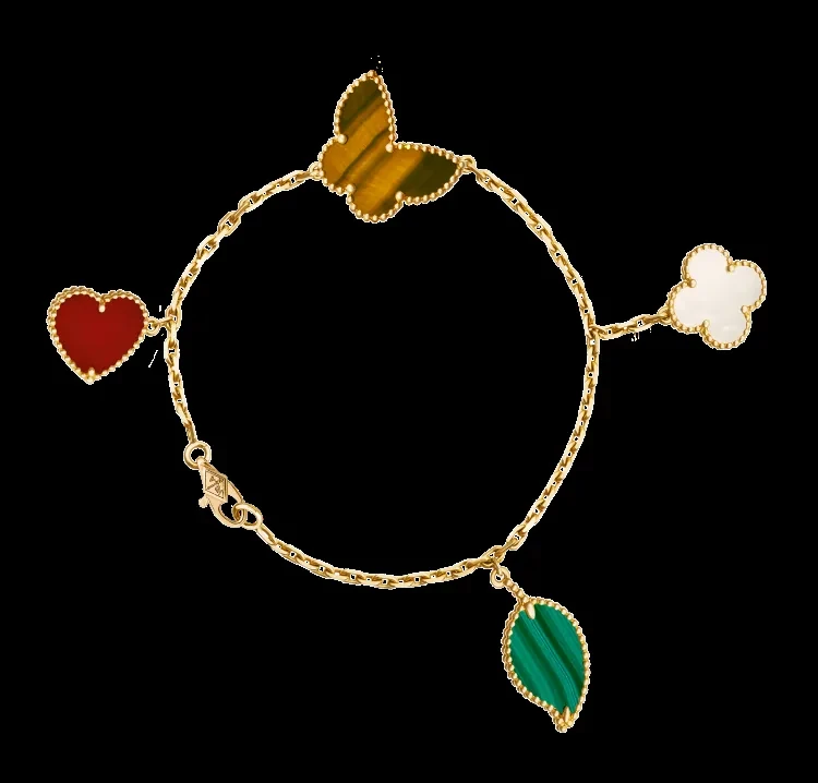 Yellow gold bracelet set with natural certified stones