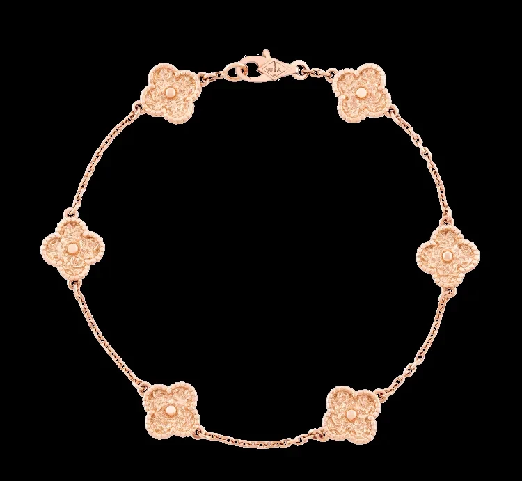 Rose gold bracelet set with natural certified stones