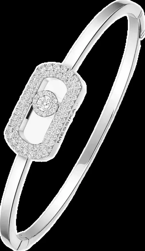 White gold bracelet set with laboratory-grown diamonds, 0.8 carat total