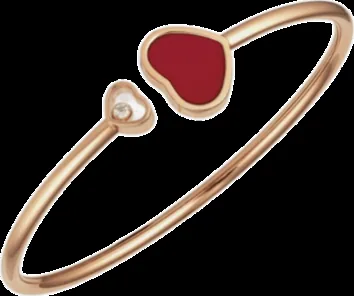 Rose gold bracelet set with natural stones and laboratory-grown diamonds, 0.04 carat total