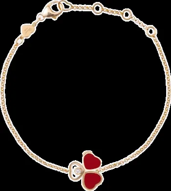 Rose gold bracelet set with natural stones and laboratory-grown diamonds, 0.05 carat total
