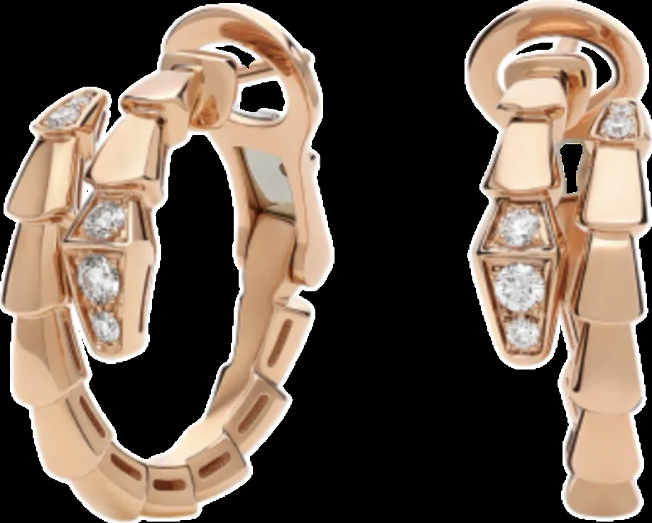 Rose gold earrings set with laboratory-grown diamonds, 0.18 carat total