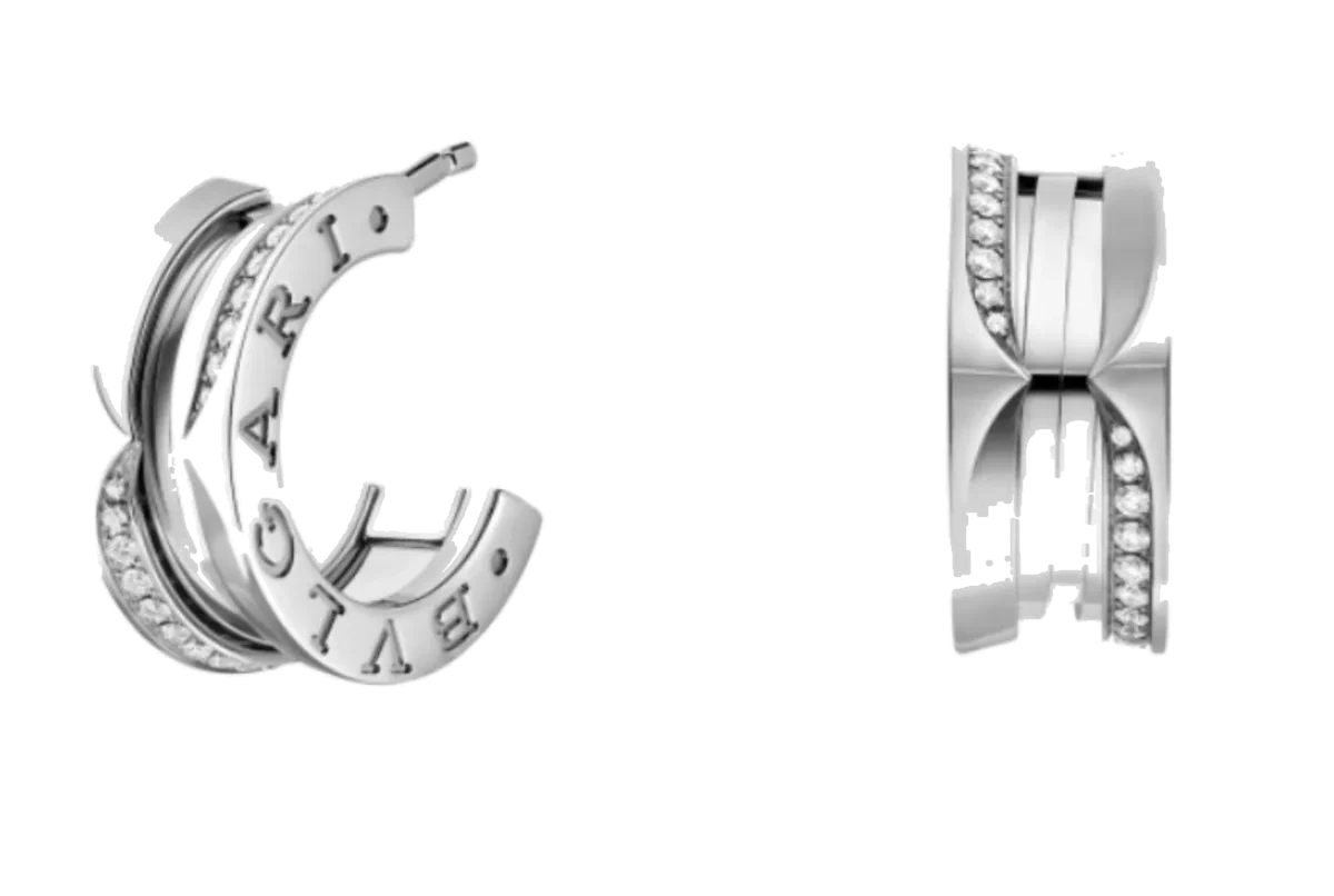 White gold earrings set with laboratory-grown diamonds, 0.25 carat total