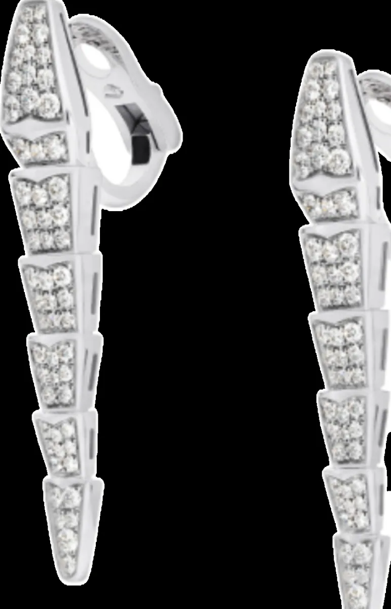 White gold earrings set with laboratory-grown diamonds, 2.2 carat total