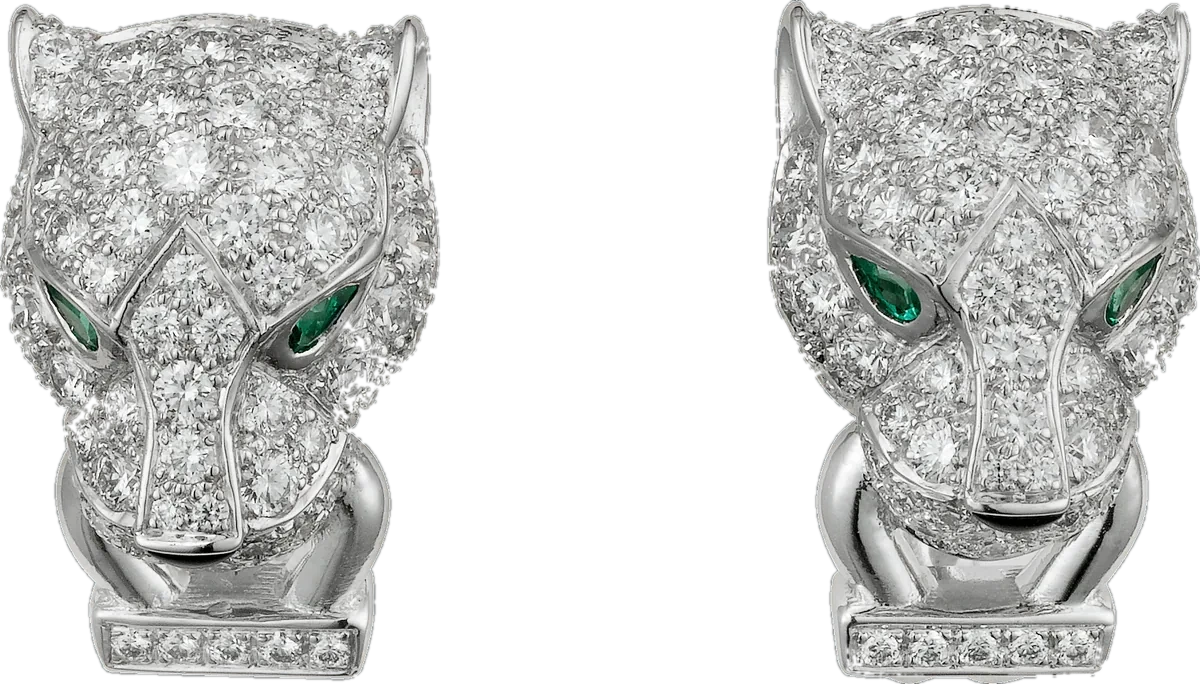 White gold earrings set with laboratory-grown diamonds, 1.36 carat total