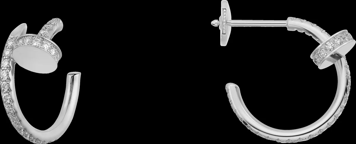 Yellow gold or rose gold earrings set with laboratory-grown diamonds, 0.5 carat total