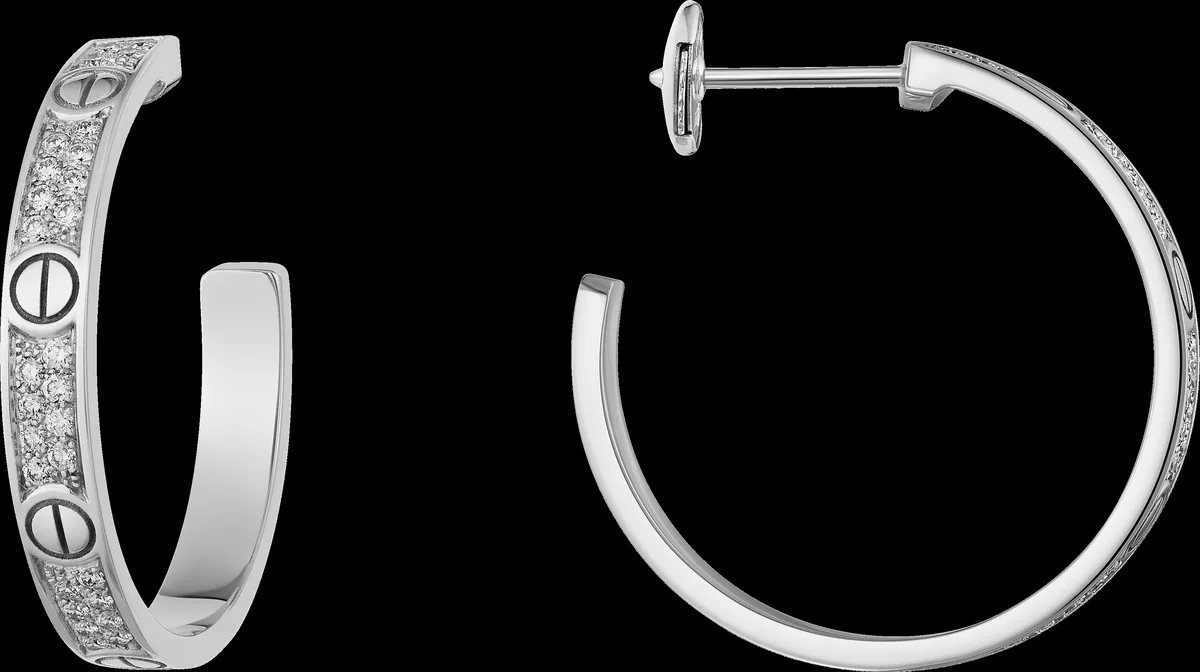 White gold earrings set with laboratory-grown diamonds, 0.46 carat total