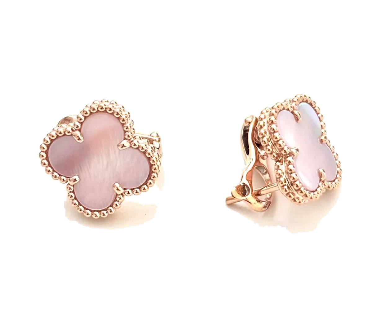 Rose gold earrings set with natural certified stones