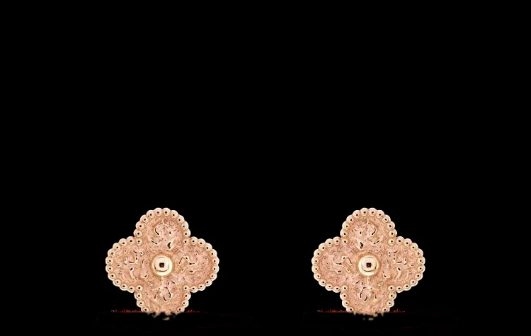 Rose gold earrings set with natural certified stones