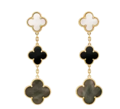 Yellow gold earrings set with natural certified stones