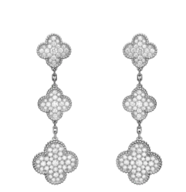 White gold earrings, 0.8 carat total