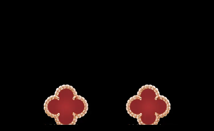 Rose gold earrings set with natural certified stones, 0.1 carat total