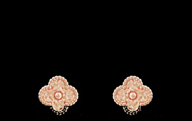 Rose gold earrings set with natural certified stones