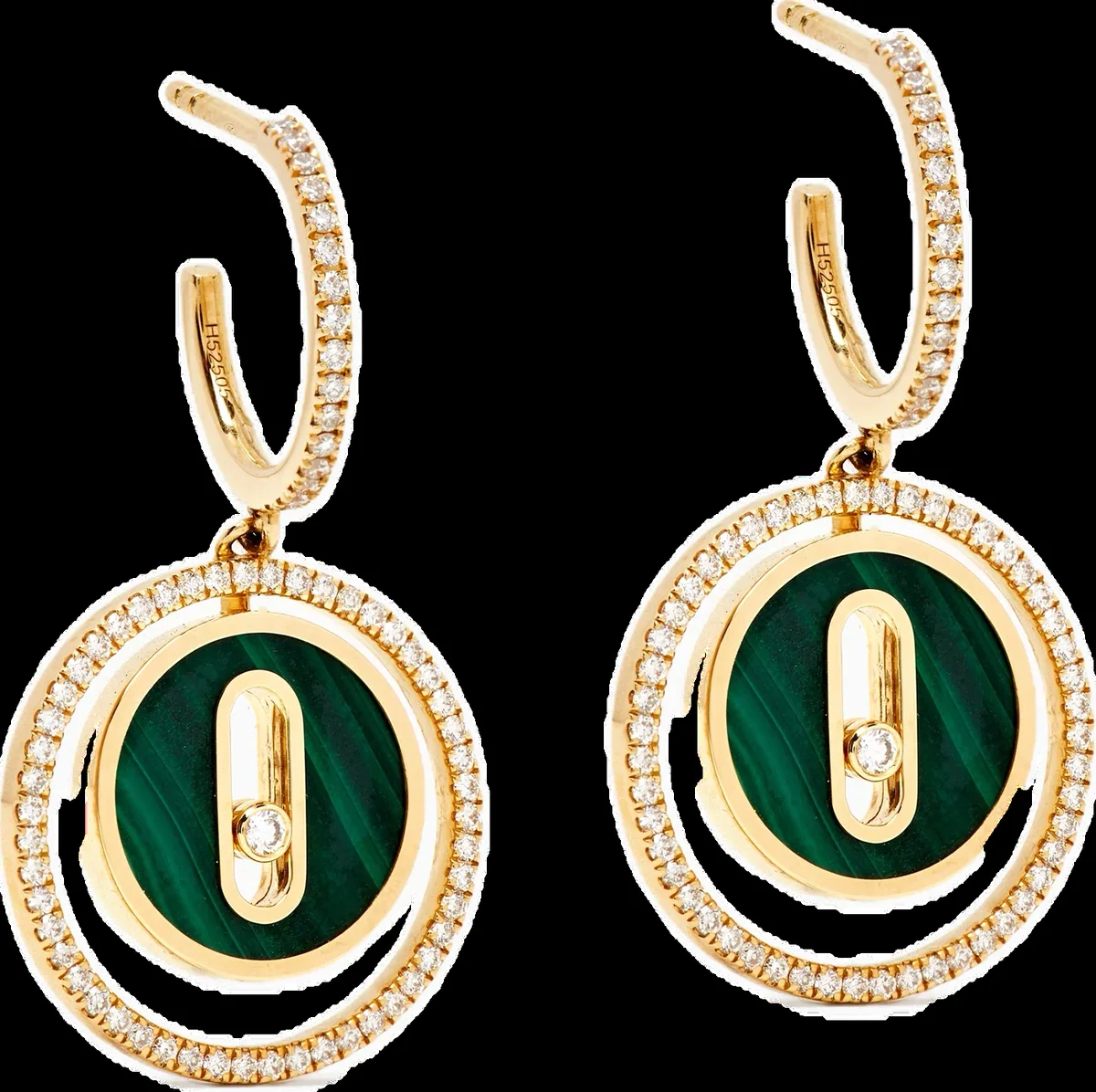 Yellow gold earrings set with natural stones and laboratory-grown diamonds, 0.5 carat total