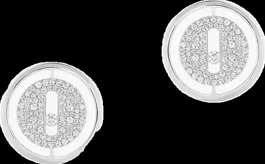White gold earrings set with natural stones and laboratory-grown diamonds, 0.45 carat total