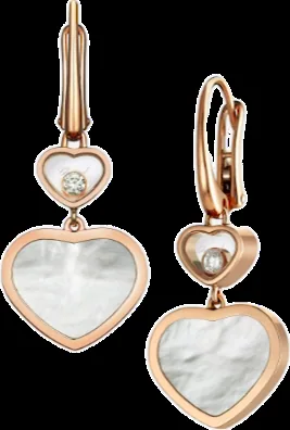Rose gold earrings set with natural certified stones, 0.1 carat total