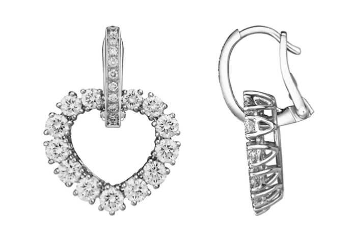 Yellow gold earrings set with laboratory-grown diamonds, 2.1 carat total