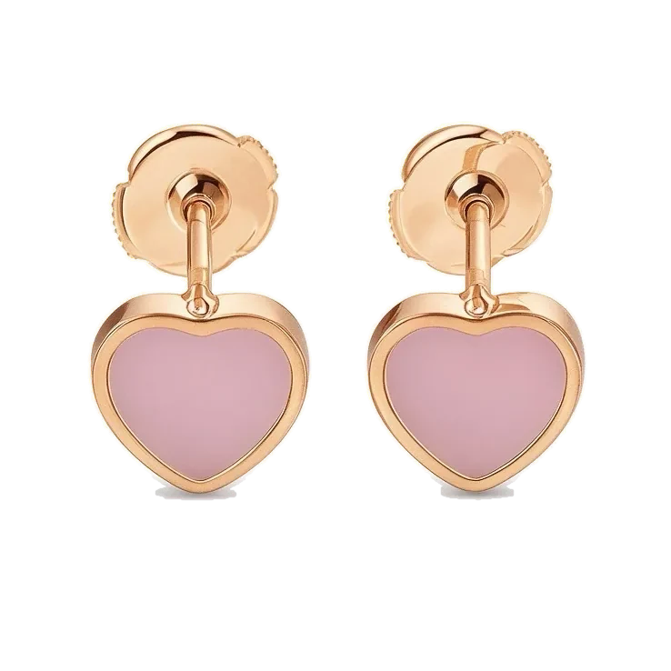 Rose gold earrings set with natural certified stones