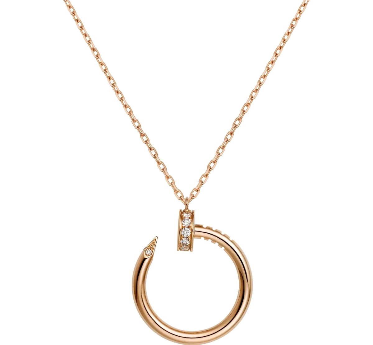 Yellow gold necklace set with laboratory-grown diamonds, 0.12 carat total