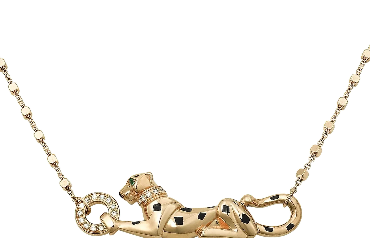 Yellow gold or rose gold necklace set with laboratory-grown diamonds, 0.07 carat total