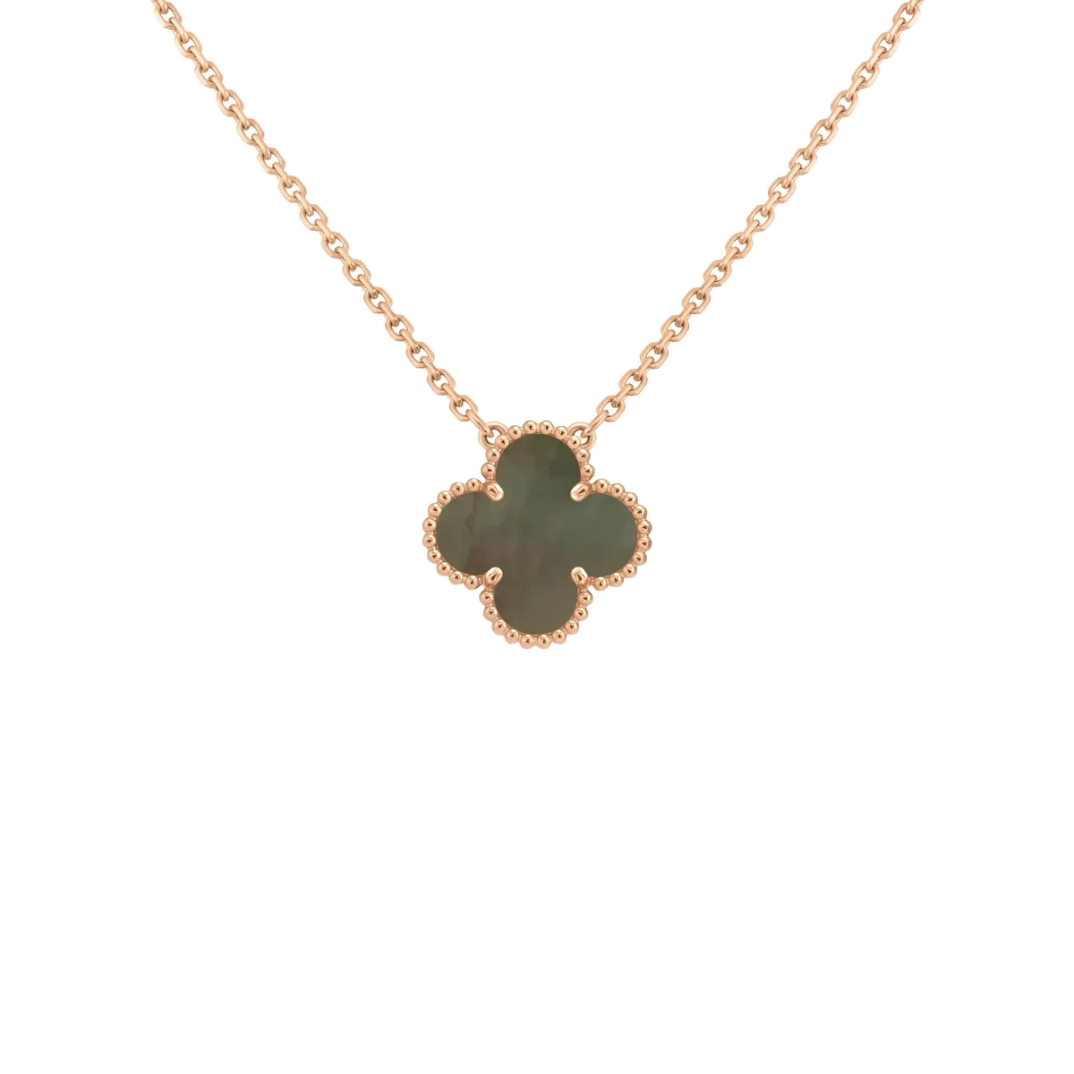 Rose gold necklace set with natural certified stones, 0.2 carat total