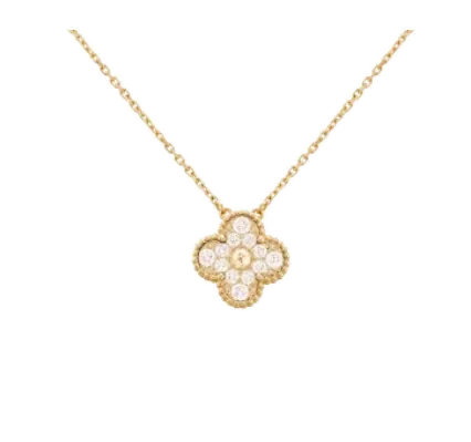 Yellow gold or white gold necklace set with natural certified stones, 0.37 carat total