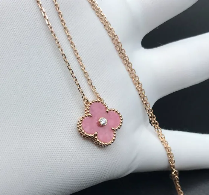 Rose gold necklace set with natural certified stones, 0.04 carat total