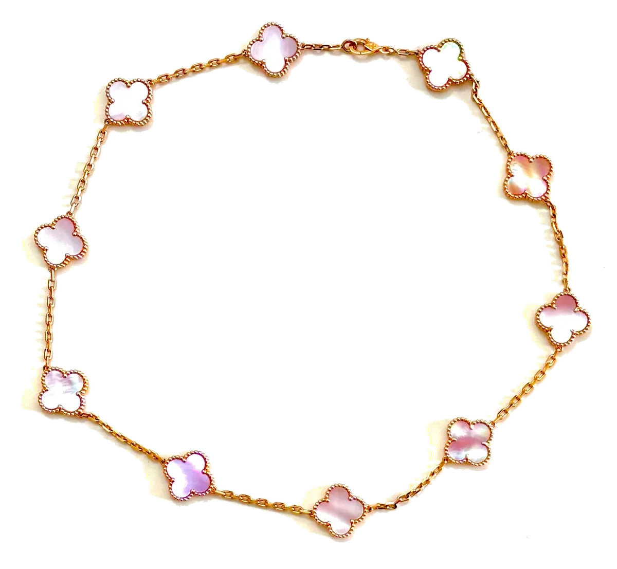 Rose gold necklace set with natural certified stones