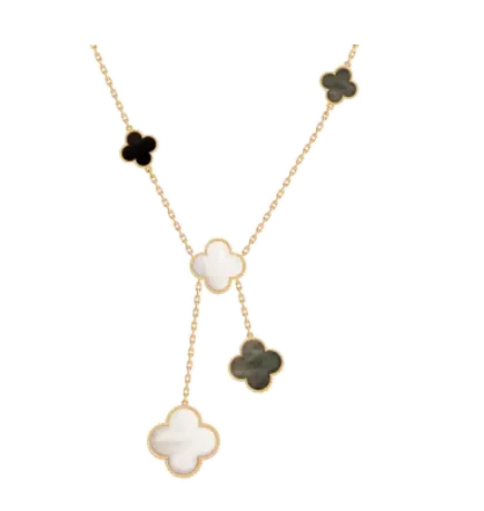 Yellow gold necklace set with natural certified stones