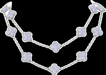 White gold necklace set with natural certified stones