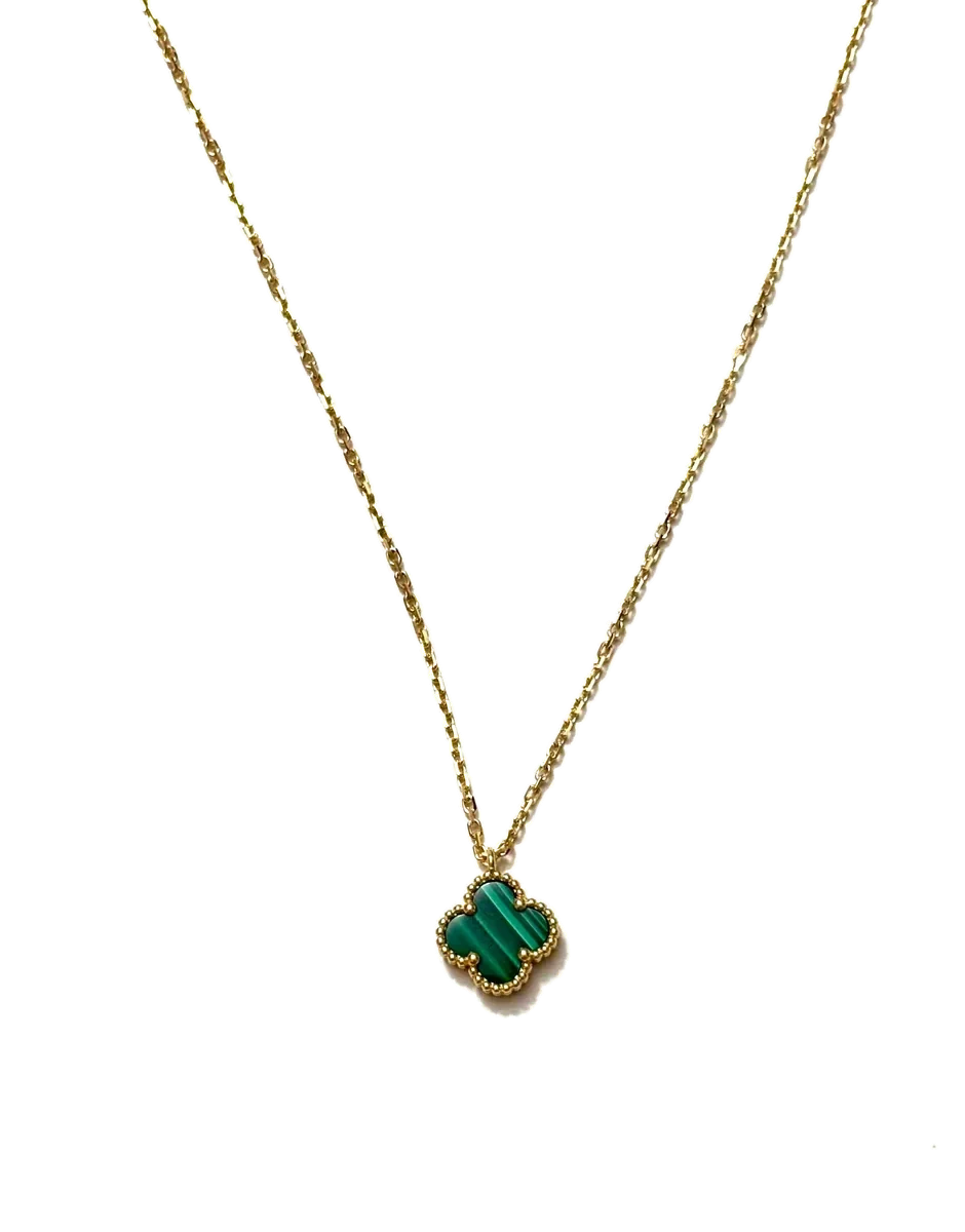 Yellow gold necklace set with natural certified stones