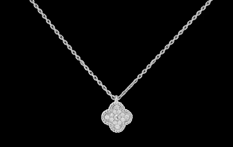 White gold necklace set with natural stones and laboratory-grown diamonds, 0.25 carat total