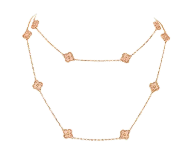 Rose gold necklace set with natural certified stones
