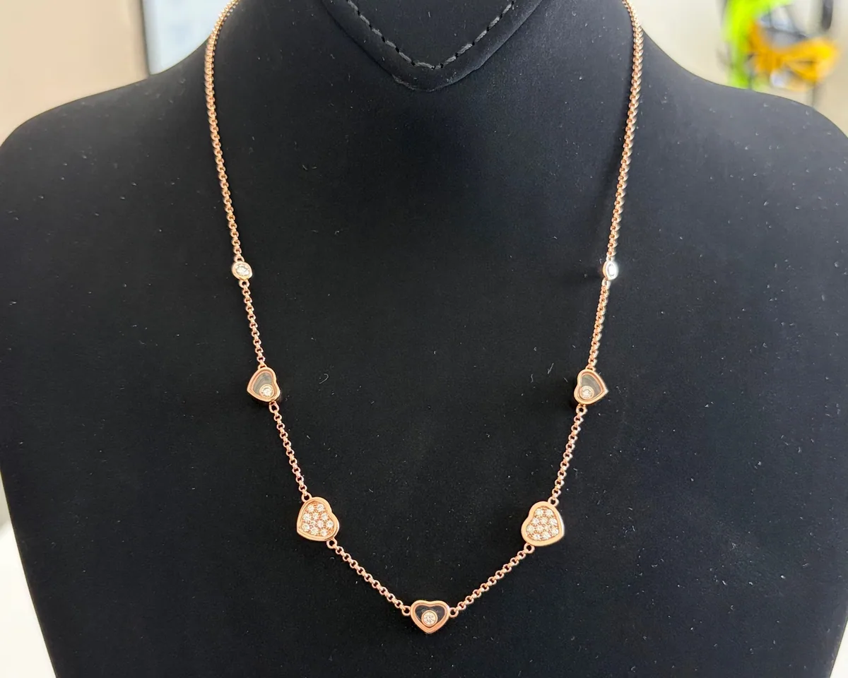 White gold necklace set with laboratory-grown diamonds, 0.58 carat total