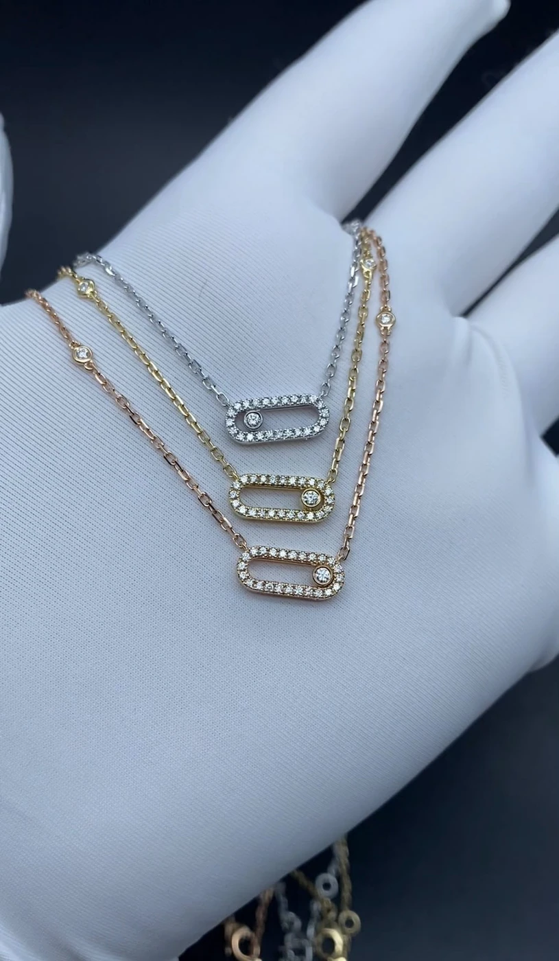 White gold, yellow gold or rose gold necklace