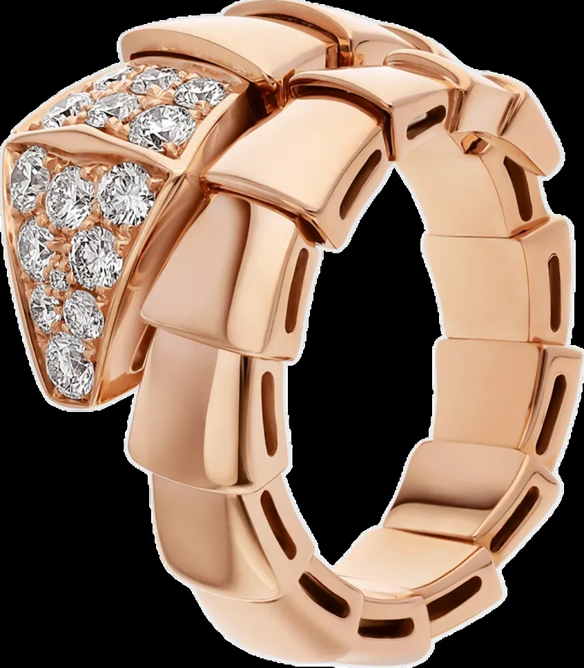 Rose gold ring set with laboratory-grown diamonds, 0.6 carat total