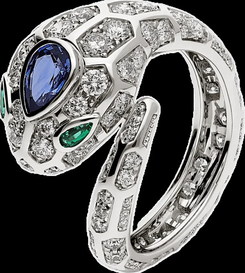 White gold ring set with natural certified stones, 1.32 carat total
