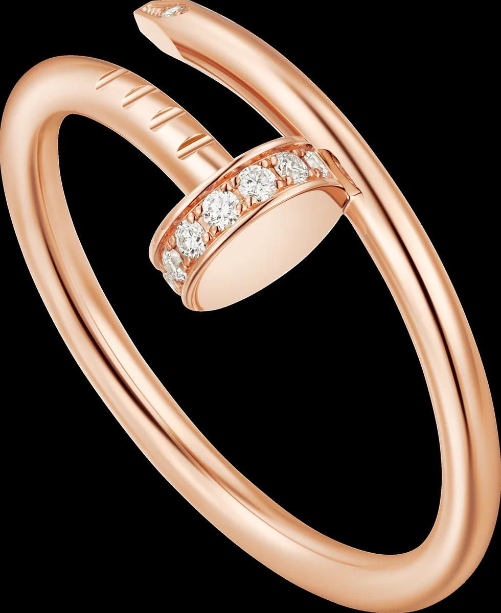 Rose gold ring set with laboratory-grown diamonds, 0.1 carat total