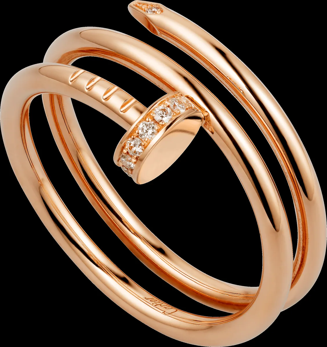 Rose gold ring set with laboratory-grown diamonds, 0.1 carat total