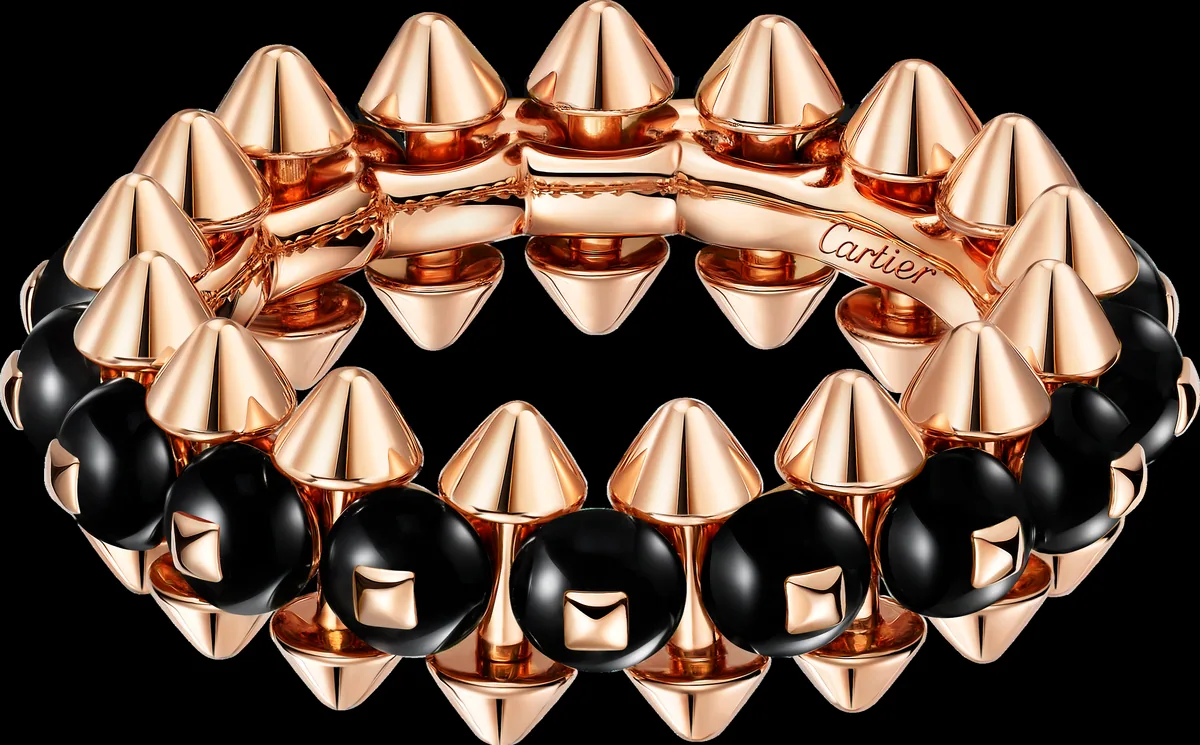 Rose gold ring set with natural stones and laboratory-grown diamonds
