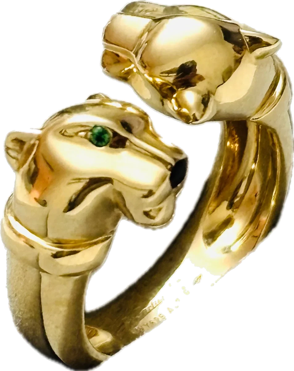 Yellow gold ring set with natural certified stones