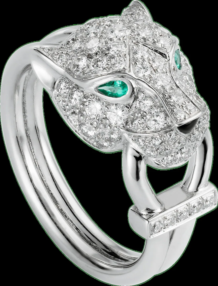 White gold ring set with natural certified stones, 1.04 carat total