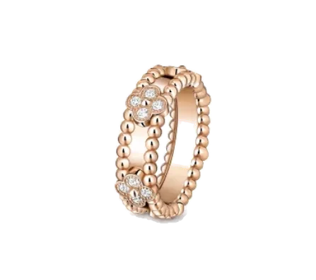 Rose gold ring set with laboratory-grown diamonds, 0.35 carat total