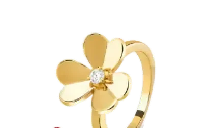 Yellow gold ring set with natural stones and laboratory-grown diamonds, 0.1 carat total